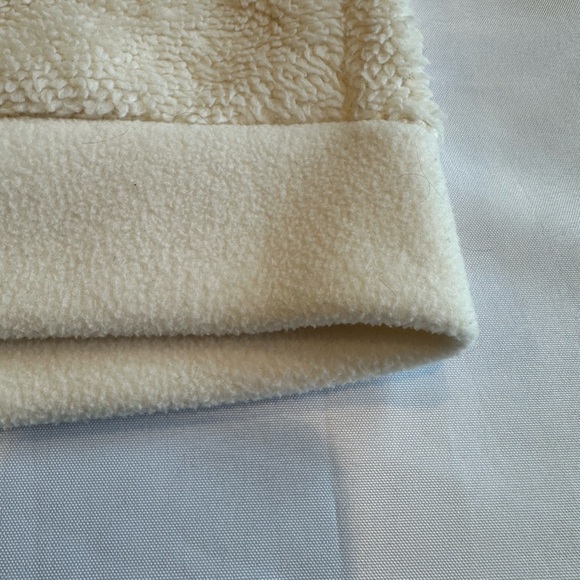 Women's Vest Plush Sherpa full front zipper Cream Off White Cozy L Large Kyodan - Picture 10 of 14